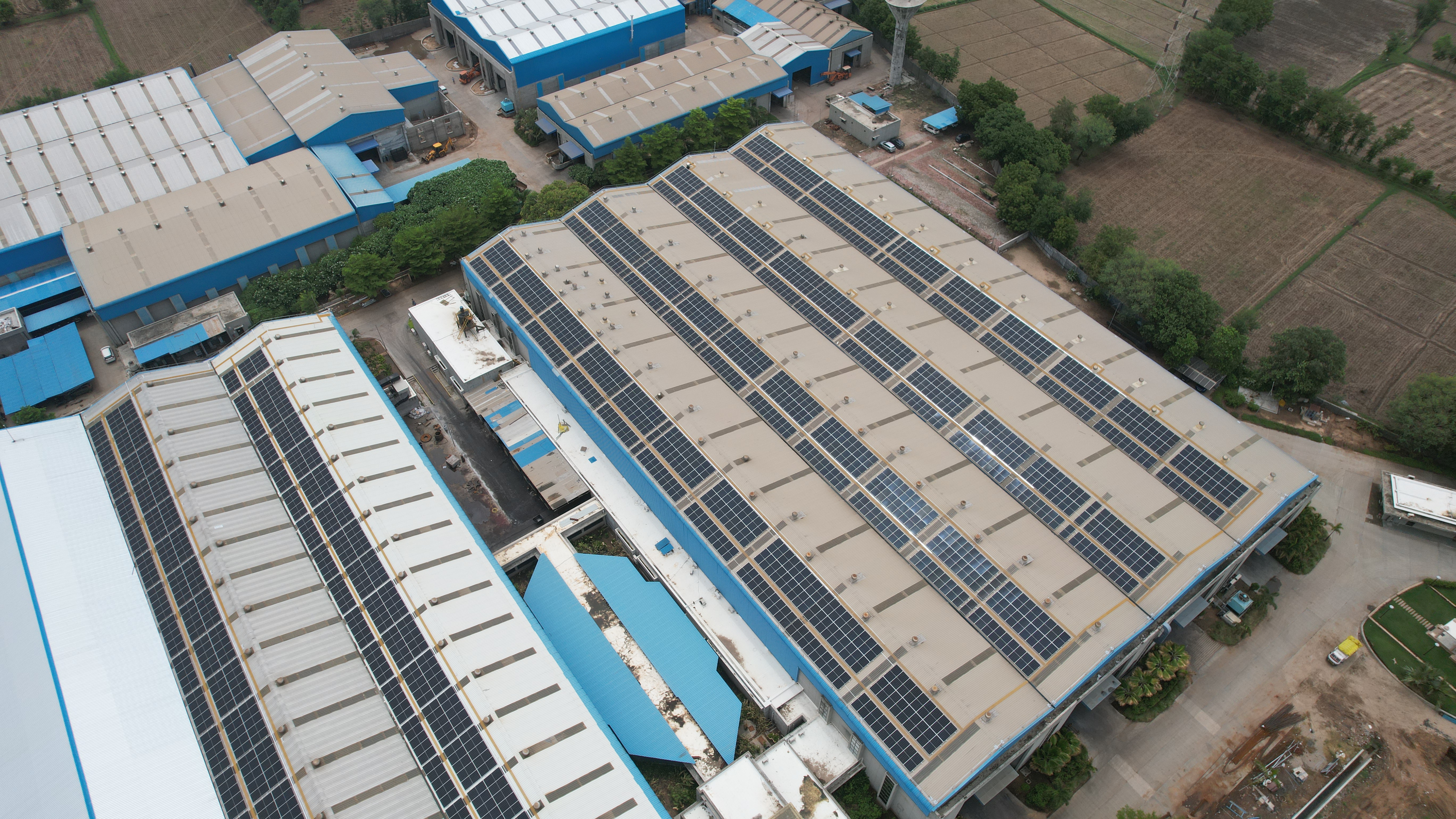 Industrial rooftop solar installation
