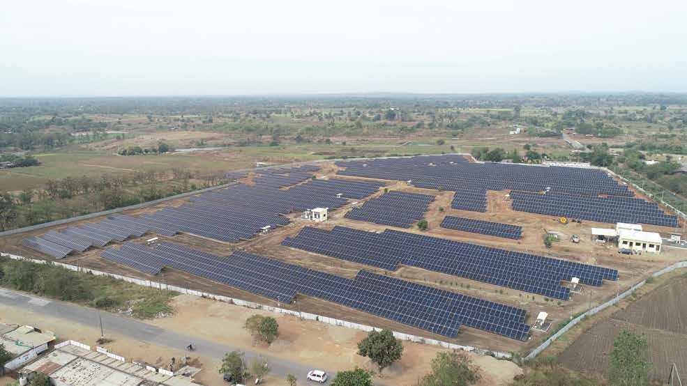 Solar park under construction, aerial
